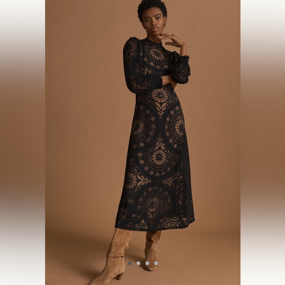 FARM Rio Open-Back Floral Midi Dress